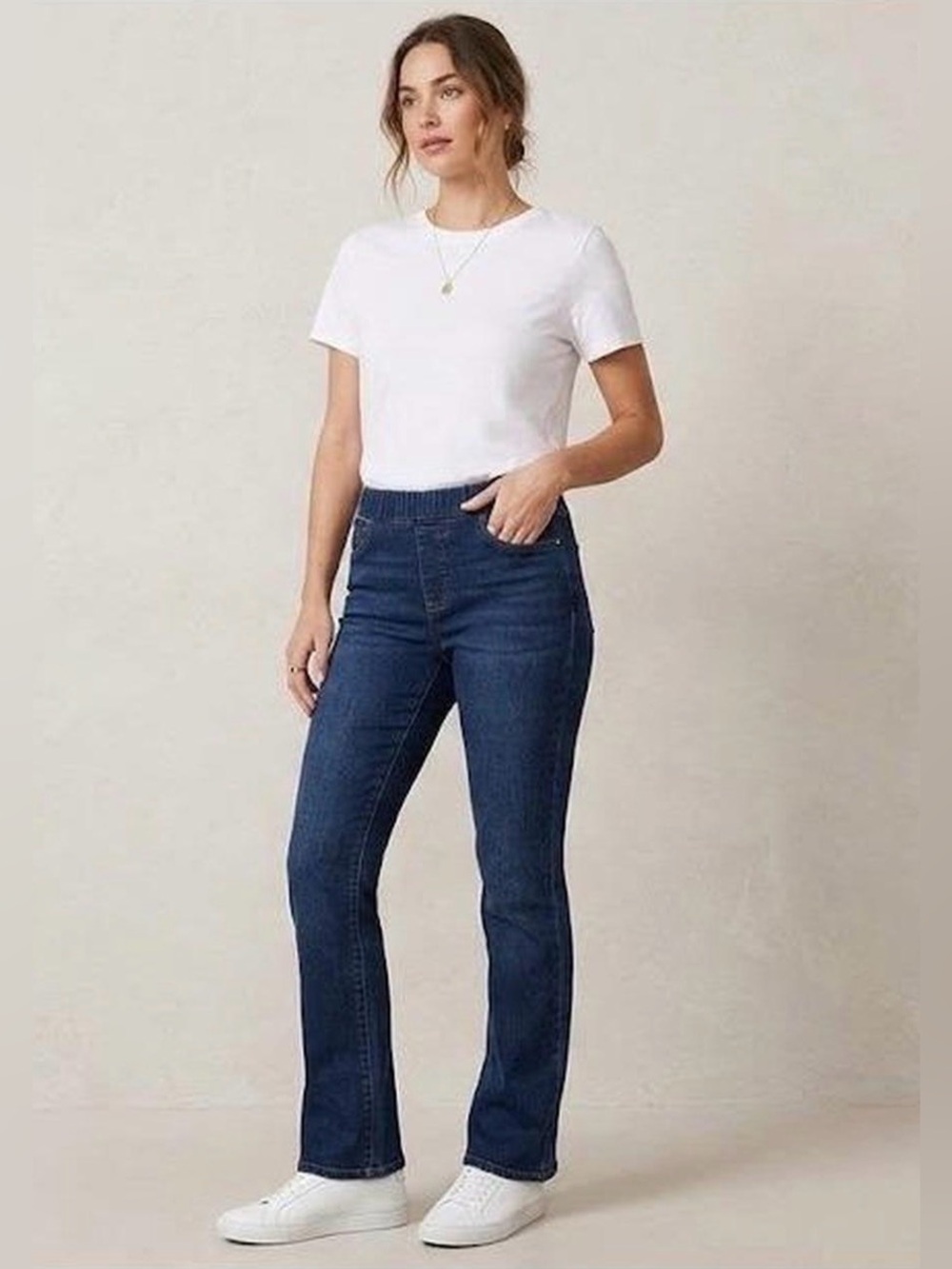 🏷️ JAG Jeans Pull-On Bootcut Boot Leg Dark Wash Stretch Denim Size 8P NWT
